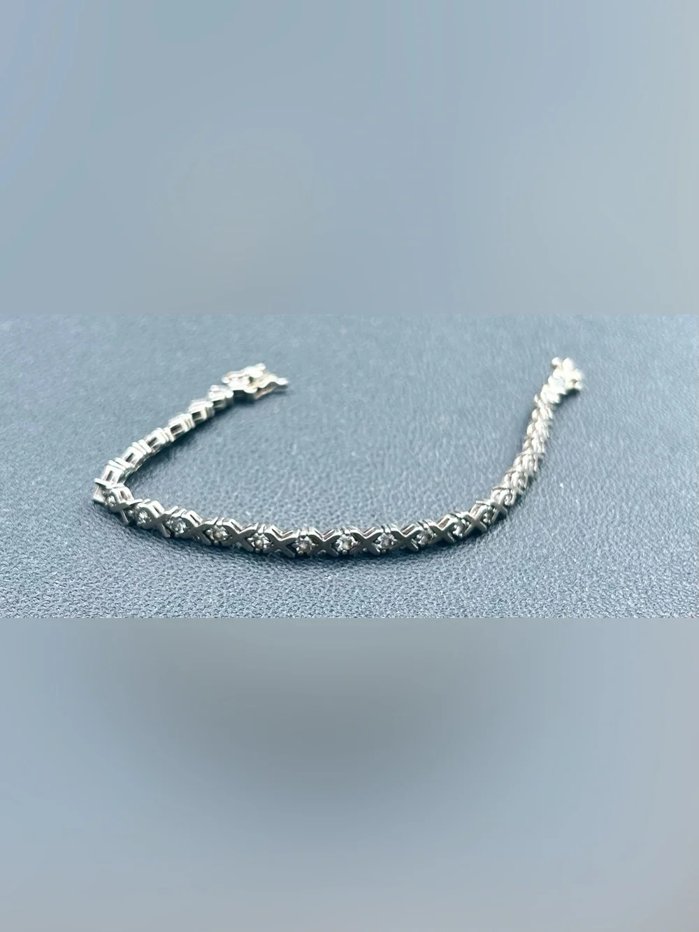 Classic Sterling-Color X-Link Crystal Bracelet